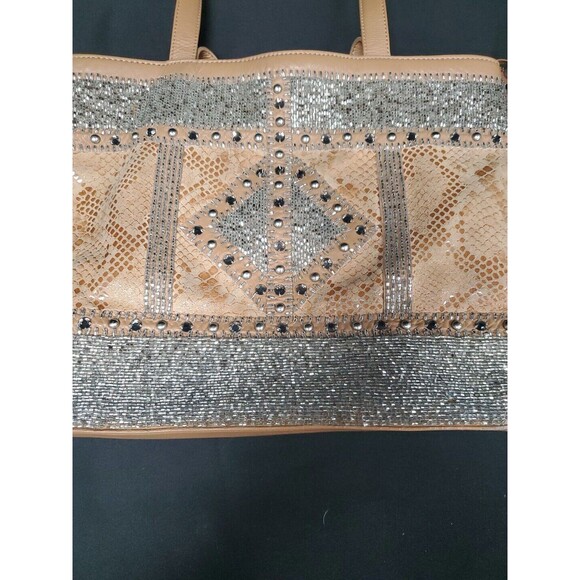 Mary Frances Multi Stone Beaded Leather Snake Purse Shoulder Bag Vintage - Picture 8 of 9